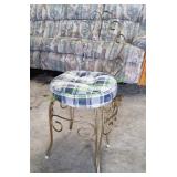 Vtg Wrought Iron Hollywood Regency Vanity Chair