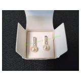 Avon Pearlesque & Rhinestone Earrings
