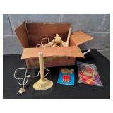 Box of Vtg Plastic Electric Candle Sticks w/