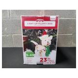 Holiday Time Light-Up Fluffy Dog