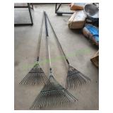(3) Lawn & Leaf Rakes