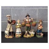 Thanksgiving Pilgrim Figurines, 4pc
