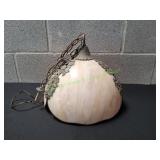 Vtg Art Deco Paneled Slag Hanging Lamp