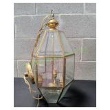 Vtg Beveled Glass Chandelier