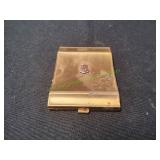 Vtg Gold-Tone Powder Compact w/ Mirror
