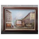Framed Paris Street Scene by K. Polary