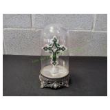 Towle Silversmith Pedestal Cross w/ Glass Dome