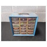18-Drawer Blue Metal Parts Cabinet