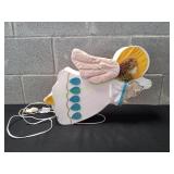 Vtg Lighted Fabric Angel Windo Silhouette