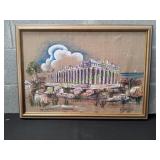 Framed Hand Painted The Parthenon - Greece