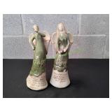 (2) Christian Inspirational Ceramic Angels