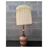 Vtg Pink Ceramic Table Lamp w/ Shade