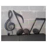 (3) Metal Musical Notes Wall Art