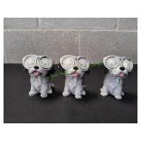 (3) Solar Power Dog Garden Statues