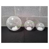 Evergreen LED Glass Cubes Spheres, 3pc