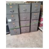 (3) 4-Drawer Metal File Cabinets