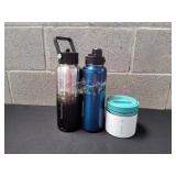 (2)ThermoFlask Water Bottles & (1) Food Jar