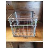 Vtg Meadow Gold Metal Milk Crate