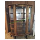 Vtg Clawfoot Curio Cabinet