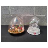 (2) Vtg Musical Nativity Scenes In Domes