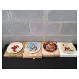 (4) Vtg Decorative Plates