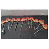 Vtg Plastic Christmas Golden Bells Lawn Stakes