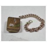 Vtg Brass Music Box Bracelet