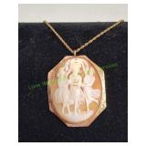 Vtg 24" The Three Graces Cameo Necklace