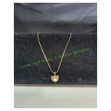 Vtg Faux Pearl & Rhinestone Flower Charm on Chain