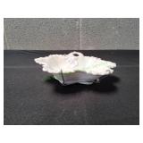 Vtg Iridescent Porcelain Dish w/ Ruffled Edges