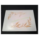Vtg Retro Harvest Wheat Milk Glass Cutting Board