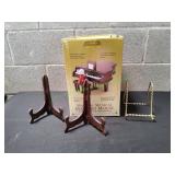 Lot of Wooden & Metal Plate Stands