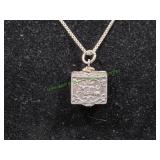 Vtg 24" Sterling Sliver Dangle Pendant Necklace