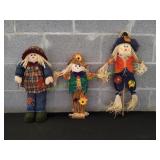 (3) Fall Harvest Decorative Scarecrows