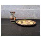 Vtg Hand Painted Greek Wall Plate w/ Vase