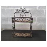 2-Tier Wrought Iron Wall Mounted Ornate Rack