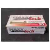 Maxx Tech 9mm Luger 115gr FMJ, 50ct