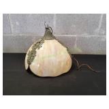 Vtg Art Deco Paneled Slag Hanging Lamp