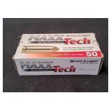 Maxx Tech 9mm Luger 115gr FMJ, 50ct