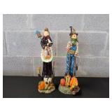 (2) Rustic Scarecrow Figurines