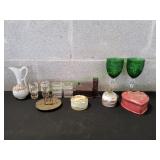 Vtg Salt Cellars, Goblets, Trinket Boxes & More