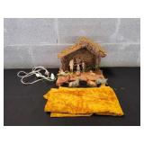 Vtg Fontanini Heirloom Nativity Manger w/ Figures