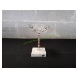 Vtg Pedestal Compote Bowl on Marble Base