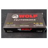 Wolf Polyformance .380ACP 94gr FMJ, Steel 50ct