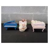 (3) Vtg Piano Musical / Trinket Boxes