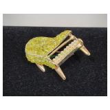 Vtg Faux Pearl & Rhinestone Grand Piano Brooch