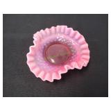 Cranberry Opalescent Hobnail BonBon Dish