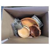 Box of Wood Salad Bowls, Kitchen Utensils & More