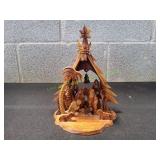 Vtg Handcrafted Olive Wood Nativity Scene