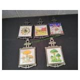 (5) Vtg Ikaros Ceramic Trivets